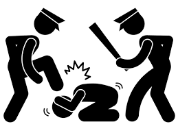 police beating a man drawing - Clip Art Library